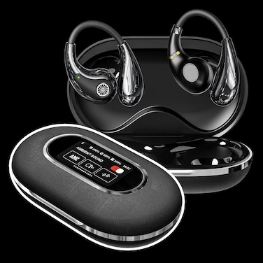 Open-Ear AI Translator Earbuds with ENC Noise Reduction &ndash; 144 Languages Real-Time Translation TWS Wireless Earphones, Touch Screen