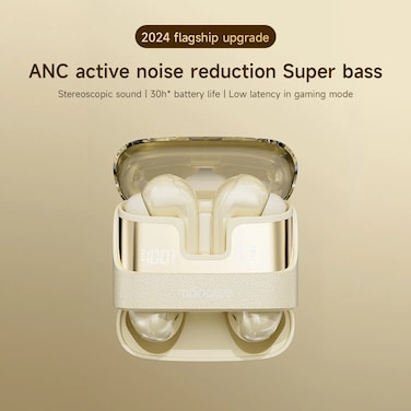 TWS Wireless Earbuds 2 Pairs with ENC &ndash; True Wireless Stereo Bluetooth Earphones for Couples, Dual Pair Charging Case, Stylish Fashion Earbuds with Built-in Mic