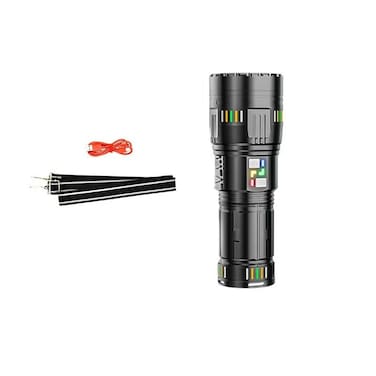 Zoomable LED Flashlight &ndash; Rechargeable Torch Light for Camping, Hiking, Fishing, Emergency Use &ndash; Outdoor Waterproof Tactical Flashlight with Adjustable Focus