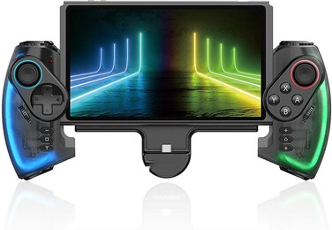 وحدة تحكم Switch OLED Joy-Con - لوحة تحكم LED مُحسّنة مع تعديل تلسكوبي، وقبضة مريحة، وتحكم في الحركة، ووضع توربو (الوضع المحمول باليد)