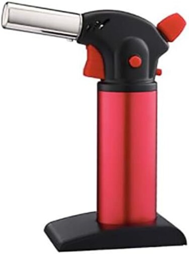 Portable Butane Torch Lighter &ndash; Outdoor Culinary Gas Torch Fire Maker for BBQ, Kitchen, Searing, Camping, Cr&egrave;me Br&ucirc;l&eacute;e, Welding   Refillable Flame Gun