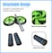 Double Ab Roller Wheel with Knee Pad &ndash; Core Abdominal Exercise Equipment for Home Gym Workouts, Non-Slip Handles &amp; Smooth Dual-Wheel Design  (Green)
