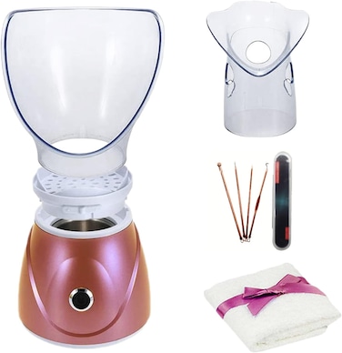 Professional Facial Steamer with Aromatherapy &ndash; 2-in-1 Sinus Steam Inhaler &amp; Face Sauna Spa Steamer for Deep Skin Hydration, Pore Cleansing, and Humidifier Function