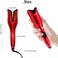 Automatic Hair Curler &ndash; Rotating Curling Wand with Extended Ceramic Barrel, Fast Heating, Anti-Tangle, Auto Shut-Off, Dual Voltage, Red &ndash; Salon Quality Curls at Home
