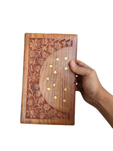 صندوق مجوهرات خشبي مصنوع يدويًا - منظم مجوهرات خشبي أنيق للخواتم والقلائد والأقراط - صندوق تخزين تذكاري على الطراز القديم