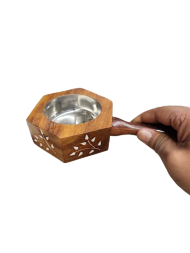 وعاء خشبي لموقد الفحم - حامل يدوي الصنع للعلاج بالروائح والعطور المنزلية - مبخرة من الراتنج للتأمل والاسترخاء والشفاء الروحي