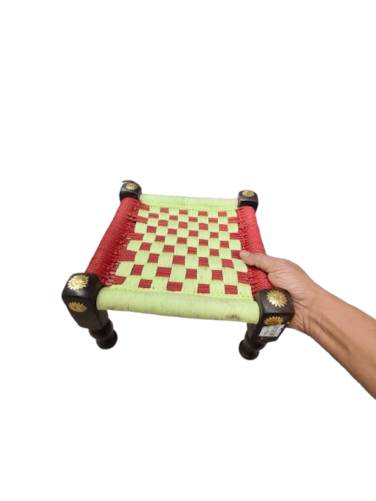 لعبة سرير شارباي مصغر من الخشب والجوت للأطفال - سرير صغير تقليدي مصنوع يدويًا للديكور المنزلي، والصلاة، والهدايا، والديكورات العرقية