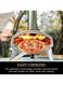Outdoor Pizza Oven 12 Inch Wood Fired Pizza Ovens Outdoor Pellet Pizza Oven with Built-in Thermometer Portable Stainless Steel Pizza Oven for Backyard.