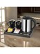 Hotel Kettle Set, 800ml, 1350W, with 2 Ceramic Cups, Stainless Steel and ABS Black Base, Cordless.