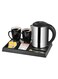 Hotel Kettle Set, 800ml, 1350W, with 2 Ceramic Cups, Stainless Steel and ABS Black Base, Cordless.