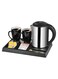Hotel Kettle Set, 800ml, 1350W, with 2 Ceramic Cups, Stainless Steel and ABS Black Base, Cordless.