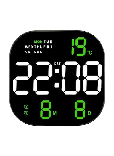 Large Display Digital Wall Clock Large Screen Digital Clock with Remote Control Temperature Month Display Luminous Alarm Electronic Clock for Study Living Room