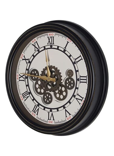 Large Vintage Wall Clock Battery Operated Roman Numerals Metal Silent Kitchen Wall Clock, Digital Wall Clock for Living Room