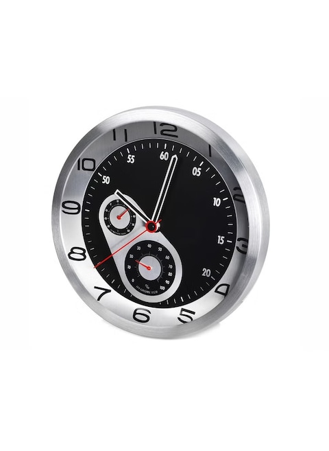 Silent Non Ticking Wall Clock with Temperature &amp; Humidity