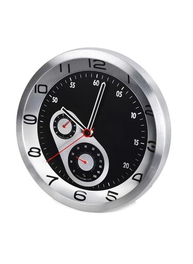 Silent Non Ticking Wall Clock with Temperature &amp; Humidity