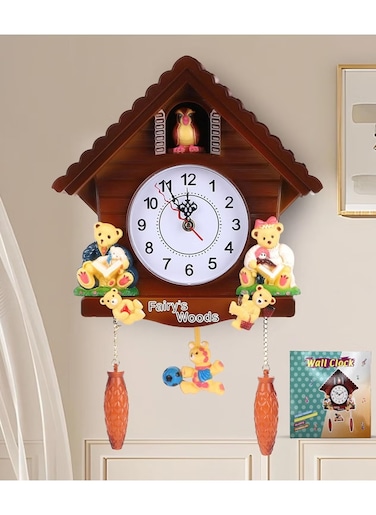 Clock, Cuckoo Bird Voices Wall Clock, Handicraft Vintage Cuckoo Tree House Clock