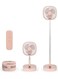 Portable Pedestal Fan - Foldaway Standing Fan Foldable Desk Fan, Remote Control Telescopic 4 Speed Quiet Timer Fan for Home Kitchen Outdoor Camping (Pink)