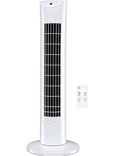 30 Inch Tower Fan With Ultra Powerful 60W Motor Remote Control 7.5 Hour Timer And 3 Cooling Fan Modes For Home And Office 30&quot; Tower Fan White