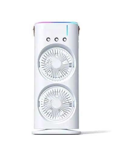 High Wind Cooling Electric Fan 3 Hole Spray Charging Fan Desktop Double Head Powerful Air Cooler 3 Speed Air Cooler Suitable For Indoor And Outdoor Office And Bedroom