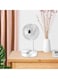 Mini Fan Desk Fan USB Rechargeable Fan Ultra Quiet Foldable Table Fan, Adjustable 3 Speeds Cooling Fan for Home Office Traving (White)