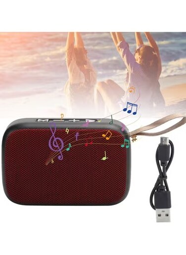 Bluetooth Speaker, Wireless Stereo Subwoofer, Portable USB Music Player with FM Radio, Hands-Free Calls, Indoor/Outdoor