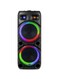 Portable Bluetooth Speaker, w/TWS, LED Lights, 2 Wireless Mics, Guitar &amp; Mic Inputs, USB/SD/FM Radio, EQ Mode, Rechargeable Battery, Recording, Wheels