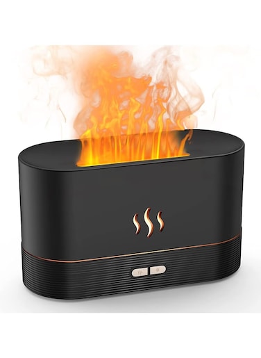 3D Flame Essential Oil Diffusers Flame Air Diffuser Ultrasonic Humidifier Portable Noiseless Aroma Diffuser For Home Office Or Yoga Essential Oil Diffuser With No Water Auto Off Protection