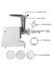 2000 W Electric Meat Grinder Sausage Machine Meat Grinder With Kibbe Attachment 3 Different Cutting Plates Meat Grinder &amp; Sausage Filler Reverse Function
