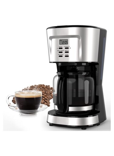 12-Cup Coffee Maker, 900W, 24-Hour Programmable Drip Coffee with 1.5L Glass