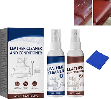 Leather Cleaner &amp; Conditioner &ndash; 2-in-1 Leather Care Liquid for Sofa, Car Seats, Shoes, Boots, Bags &amp; Jackets   Restores Shine &amp; Protects from Cracking