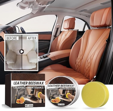 منظف ​​ومرطب جلد السيارة بشمع العسل – العناية بالجلد لمقاعد السيارة والأحذية والمحافظ والمفروشات   يعيد اللمعان ويمنع التشقق والبهتان
