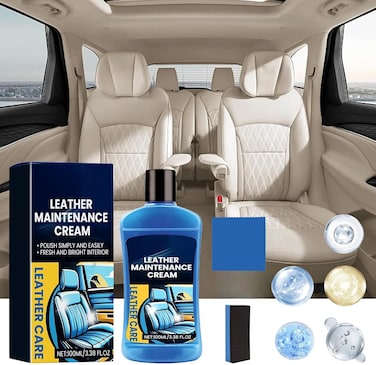 كريم صيانة الجلد – 100 مل للعناية بالجلد واستعادته لمقاعد السيارة والأرائك والأثاث   يزيل البقع ويعيد اللمعان ويحمي