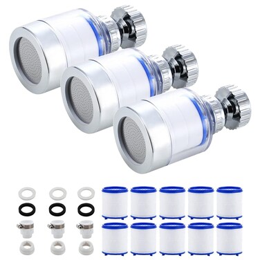 3PCS Universal 360&deg; Rotating Faucet Water Filter &ndash; Multi-Layer Sink Purifier for Kitchen &amp; Bathroom, Reduces Impurities &amp; Hard Water, Easy Installation, Enhances Water Clarity &amp; Taste
