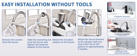 LED Display Faucet Water Filter &ndash; A Compact Tap Water Filtration System Designed for Kitchen and Bathroom Use.