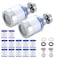 2-Pack Faucet Water Filter with 14 Replacement Cartridges &ndash; 360&deg; Rotating Tap Filtration System Designed for Kitchen and Bathroom Use.