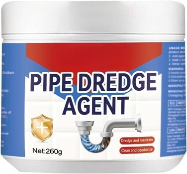 Rapid-Foaming Drain Cleaner Powder &ndash; 200g Powerful Formula for Clearing Clogs in Sinks, Bathrooms, and Kitchens, Safe for All Pipes and Helps Prevent Future Blockages