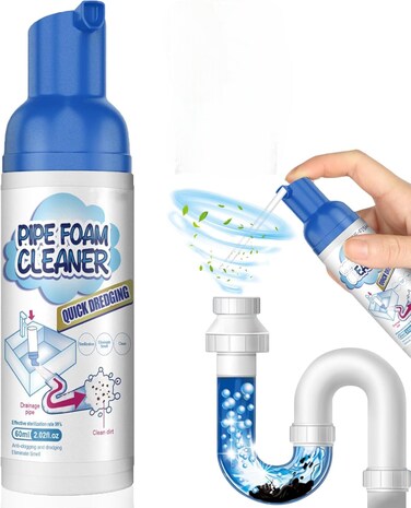 منظف ​​رغوة الصرف الصحي - منظف رغوة مزيل للروائح الكريهة من شركة Japanese Pipe Dredge، مزيل انسداد الشعر السائل للدش والمطبخ والمغسلة والحوض - منظف رغوي سريع للمرحاض من أجل صرف صحي خالٍ من الروائح