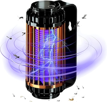 مصباح كهربائي قابل لإعادة الشحن لقتل البعوض بمنفذ USB - مصيدة بعوض بالأشعة فوق البنفسجية داخلية وخارجية لمساحة تصل إلى 50 مترًا مربعًا، جهاز قتل حشرات محمول يعمل بالبطارية