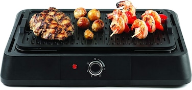 Smokeless Electric Indoor Grill &ndash; Large 15.4" x 9.1" Non-Stick Grill Plate &ndash; 1600W Powerful Health Grill with Adjustable Temp Control, Dishwasher-Safe