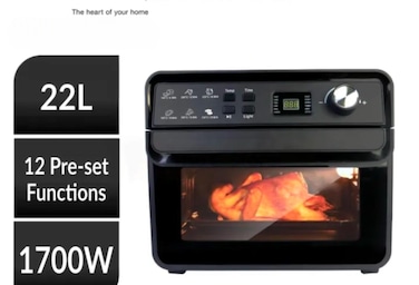 22L Digital Air Fryer Oven with Rotisserie &amp; Dehydrator &ndash; 1700W Large Capacity Toaster Oven, 10-in-1 Functions (Bake, Grill, Roast, Pizza).