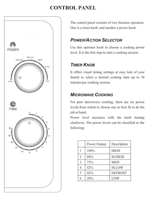 20L Microwave Oven with 1200W Power, 5 Preset Menus, 10 Power Levels &ndash; Grill, Reheat, Defrost, Child Lock, LED Display &ndash; Compact &amp; Energy Efficient