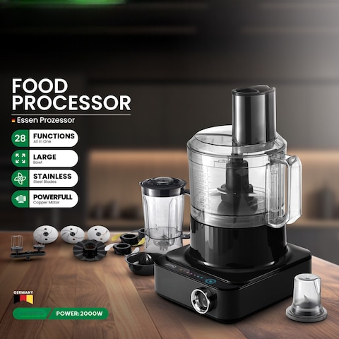 2000W Food Processor with German Technology &ndash; Large  Bowl, Stainless Steel Blades, Powerful Copper Motor