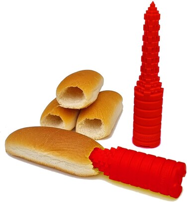 Hot Dog Bun Cutter Tool &ndash; Drill-Free Bread Hole Maker for Grilling, BBQ, and Baking &ndash; Dishwasher Safe, Non-Slip Grip &ndash; Perfect for Hot Dogs, Sandwiches, and Party Snacks