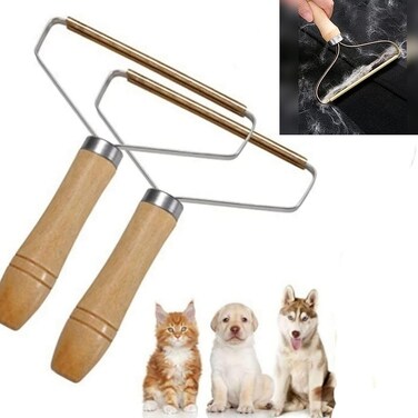 مجموعة مكونة من قطعتين لإزالة الوبر وشعر الحيوانات الأليفة - ماكينة حلاقة قماش قابلة لإعادة الاستخدام وبكرة لاصقة للملابس والأثاث ومقاعد السيارات - ضرورية لمالكي القطط والكلاب، وتنظيف رمضان