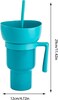 2-in-1 Stadium Tumbler with Snack Bowl &ndash; 20oz Leakproof Snack &amp; Drink Cup &ndash; Reusable Travel Cup with Straw for Adults &amp; Kids.