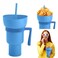 2-in-1 Stadium Tumbler with Snack Bowl &ndash; 20oz Leakproof Snack &amp; Drink Cup &ndash; Reusable Travel Cup with Straw for Adults &amp; Kids.