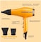 Professional Hair Care Set - 1600W Hair Dryer with 2 Styling Irons (Straightener &amp; Curler) - Salon-Quality Styling Kit with Ionic Technology - Yellow &amp; Black