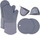 Oven Gloves Set (3-Piece) &ndash; Extra Long Heat Resistant Mitts (500&deg;F/260&deg;C) with Silicone Pot Holder &amp; Insulation Mat.