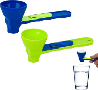 Adjustable Measuring Spoon for Protein Powder &amp; Supplements - Precision Portion Control Scoop with Sliding Scale - Kitchen &amp; Fitness Funnel Spoon for Meal Prep