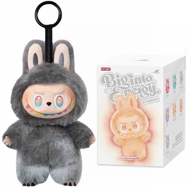 Labub Plush Toy &ndash; Cute Monster Doll with Hanging Loop, Big Into Energy Series 3 (Pastel Colors, Blind Box Surprise) &ndash; Collectible Vinyl Figure &ndash; 1PC (Black)